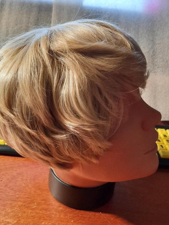 NEW ! Women & Men Short Wig Curly Blonde main image 5